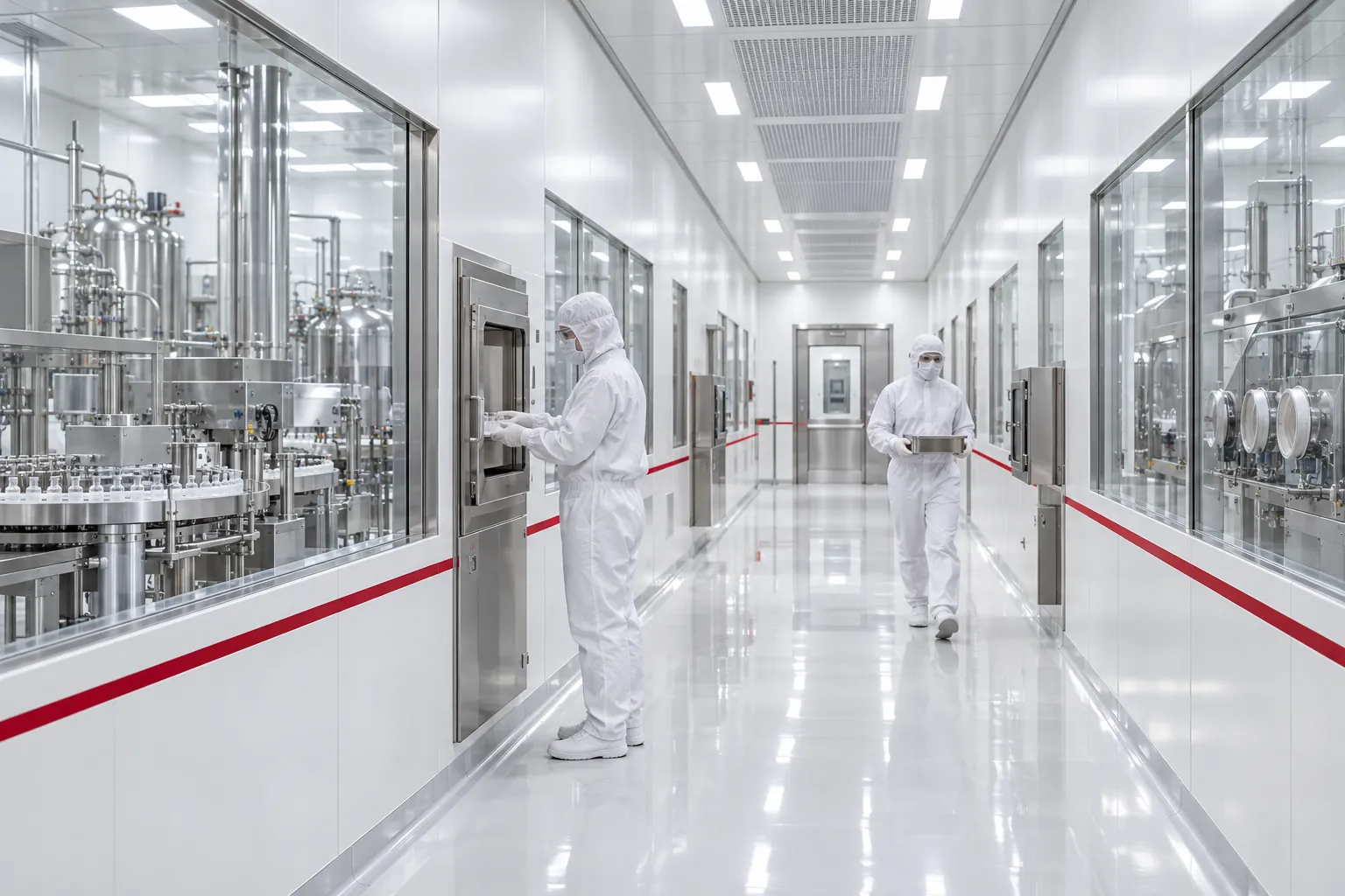 Illustratie: Cleanroom van de VLS-fabriek met gefilterde lucht en gecontroleerde omgeving