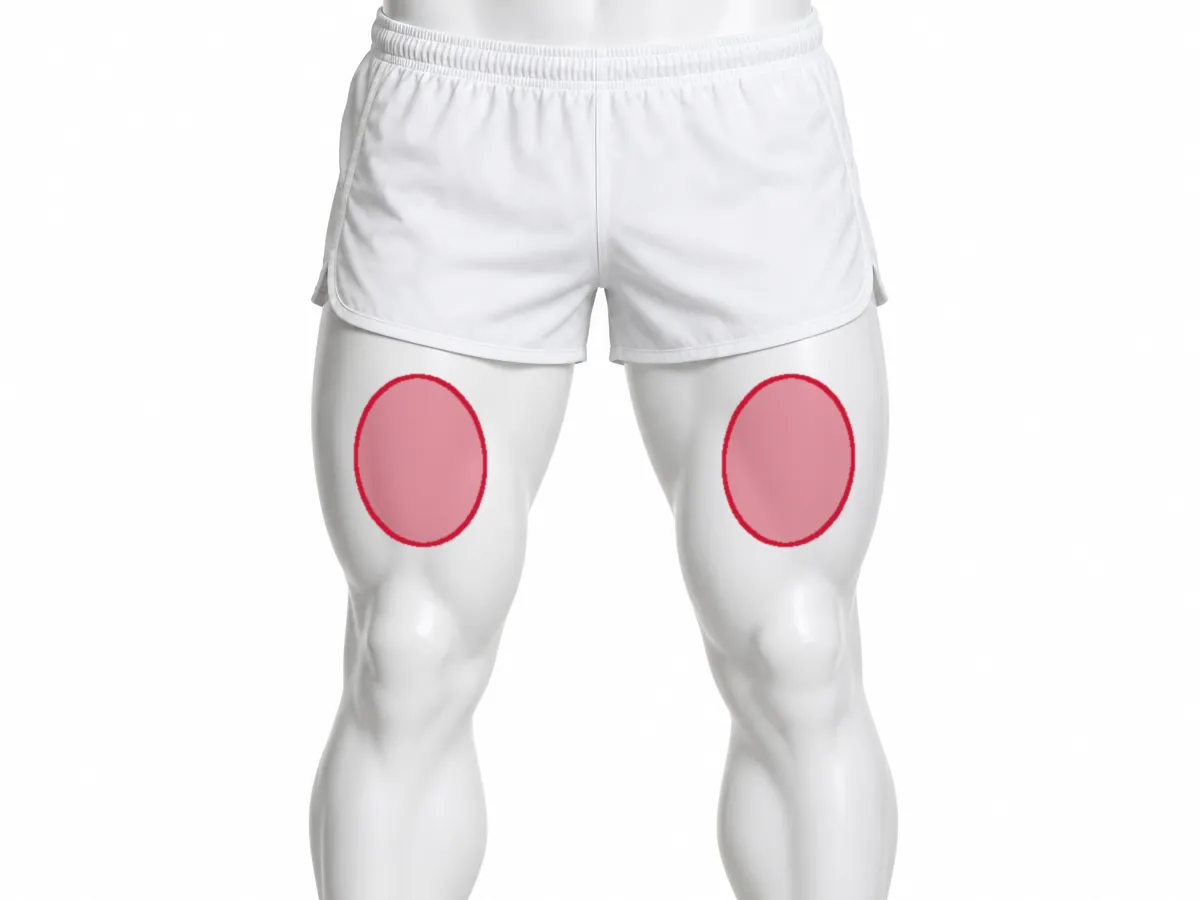 Illustration: Front of the upper thigh for a subcutaneous injection